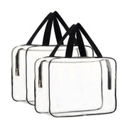 HAOGUAGUA 2-Piece Large Clear Waterproof Makeup Cosmetic Organizer Bag