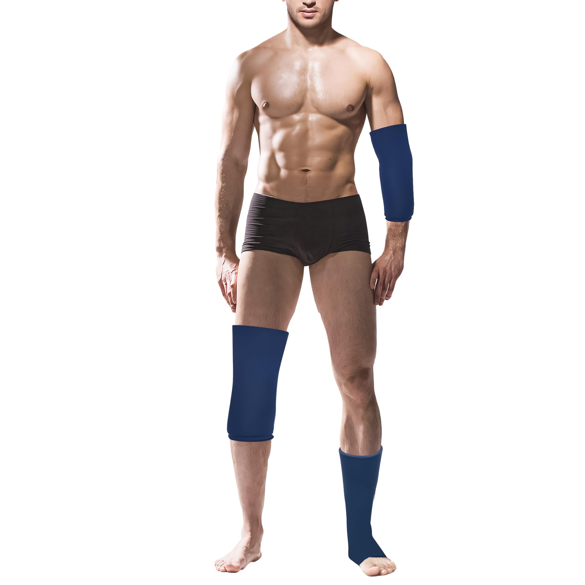 Ice Sleeve Wrap Elbow Knee Compression Gel Cold Pack Reusable Pain Relief Blue L