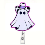 CHAONENG Funny Purple Ghost Nurse Badge Reel Retractable Clip Acrylic ID Holder