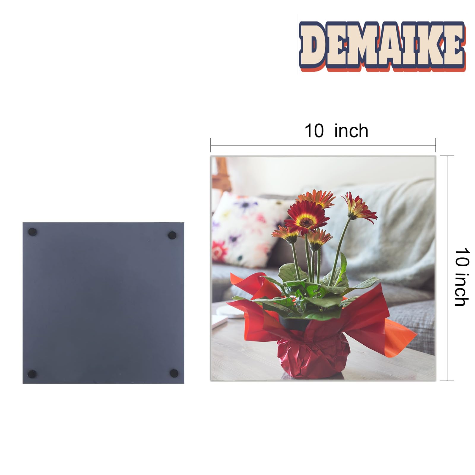 DEMAIKE Home Gym 12-Pack 10" Square Frameless Wall Mirror Tiles