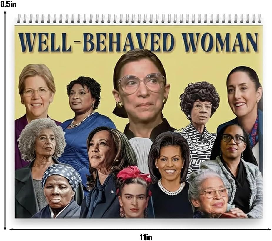 LeeJ 2026 Well-Behaved Women Wall Calendar 11x8.5 Feminist Color