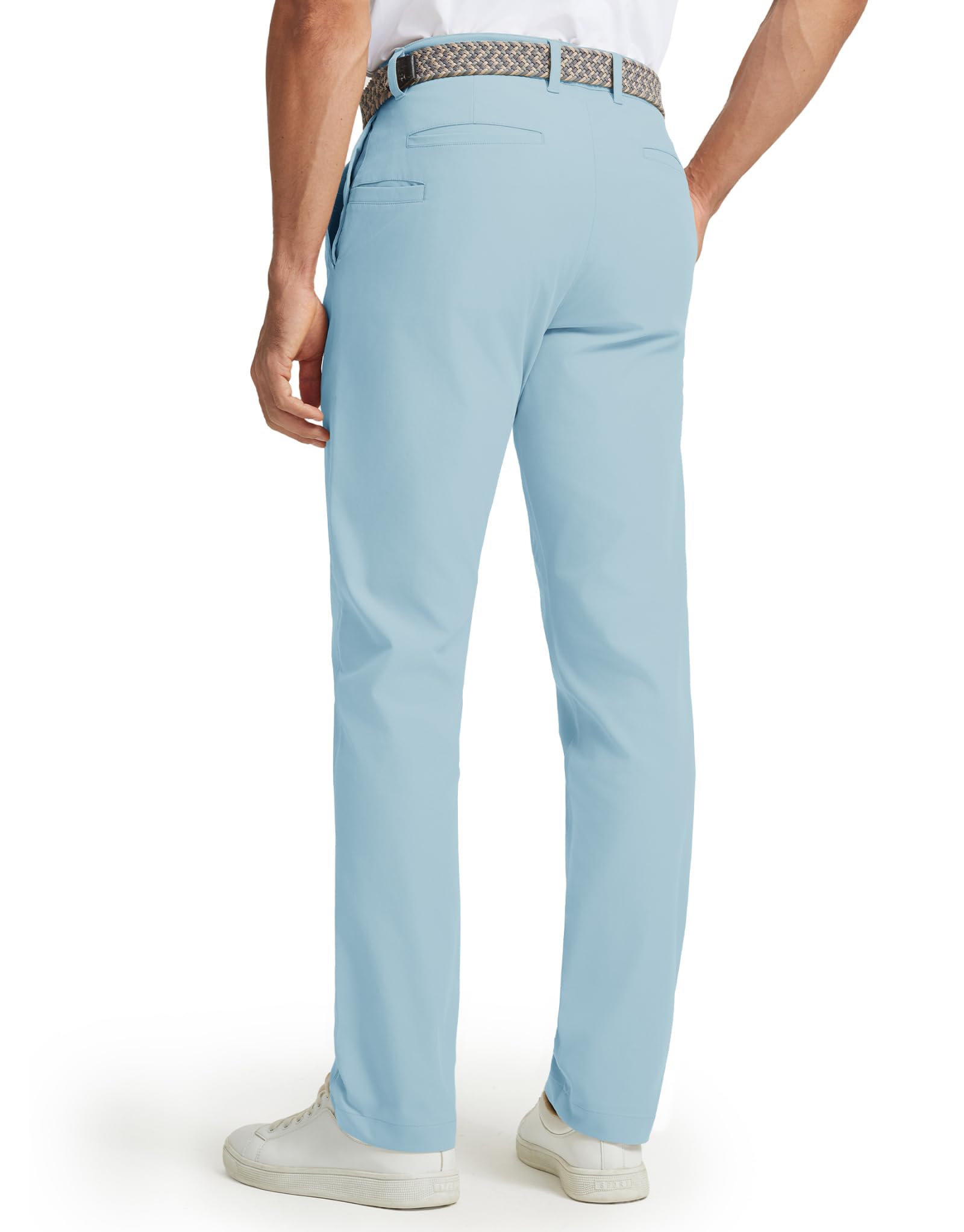 M MAELREG Mens Dress Pants Relaxed Fit Business Golf Trousers Light Blue Size 30