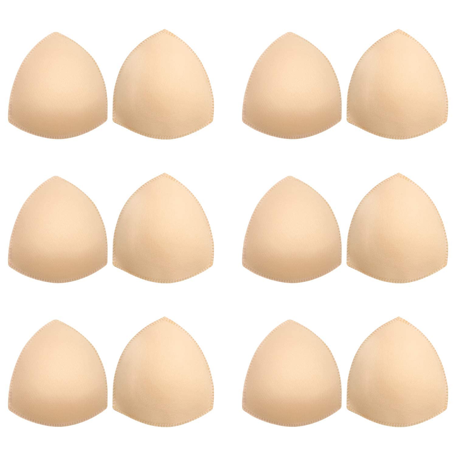 Awpeye Bra Pads Inserts 6 Pairs Triangle Removable Enhancers Beige