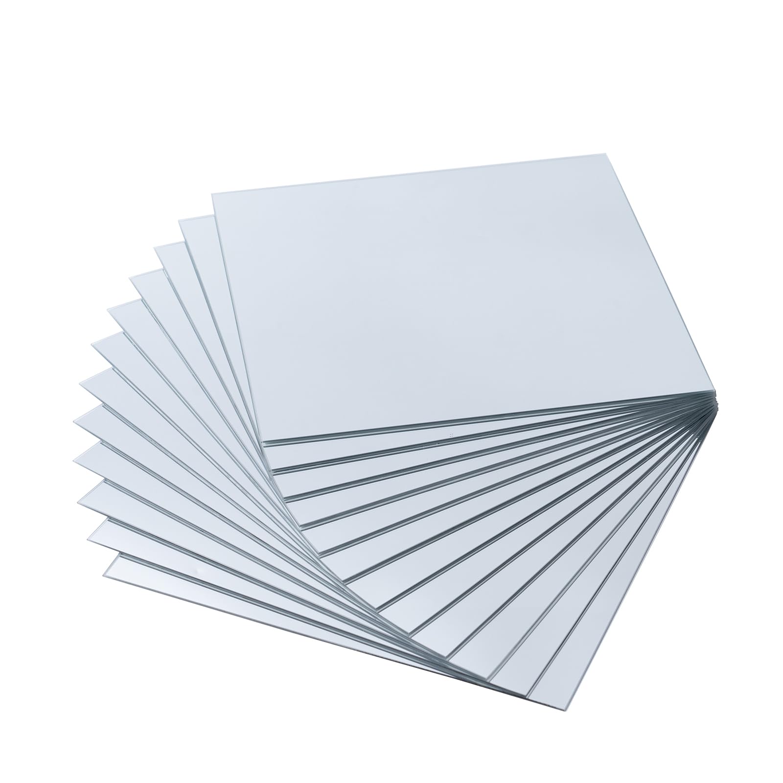 DEMAIKE Home Gym 12-Pack 10" Square Frameless Wall Mirror Tiles