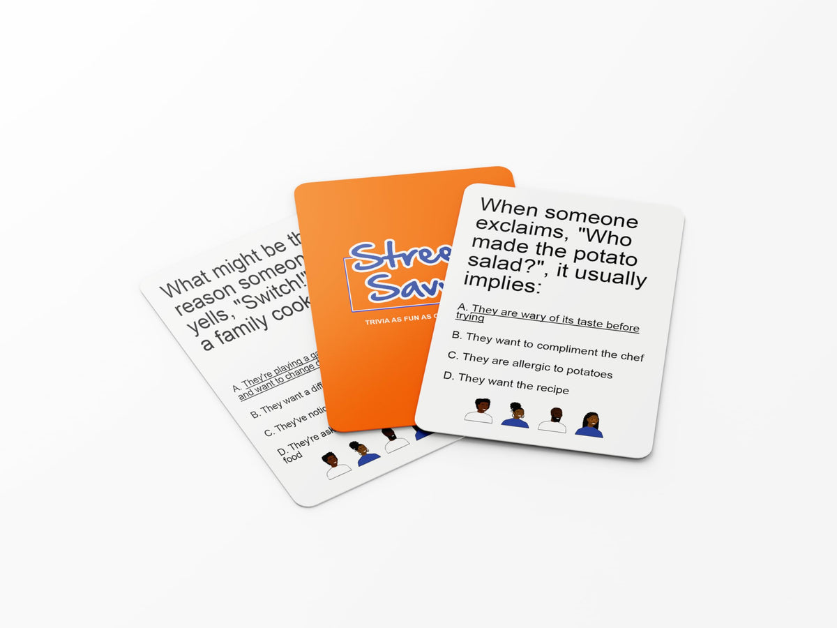 Kinfolk Street Savvy Vibrant Hood Trivia Game Featuring 100 Engaging Cards, Celebrate Black Culture, Spark Lively Debates, and Turn Ordinary Gatherings into Epic Adventures
