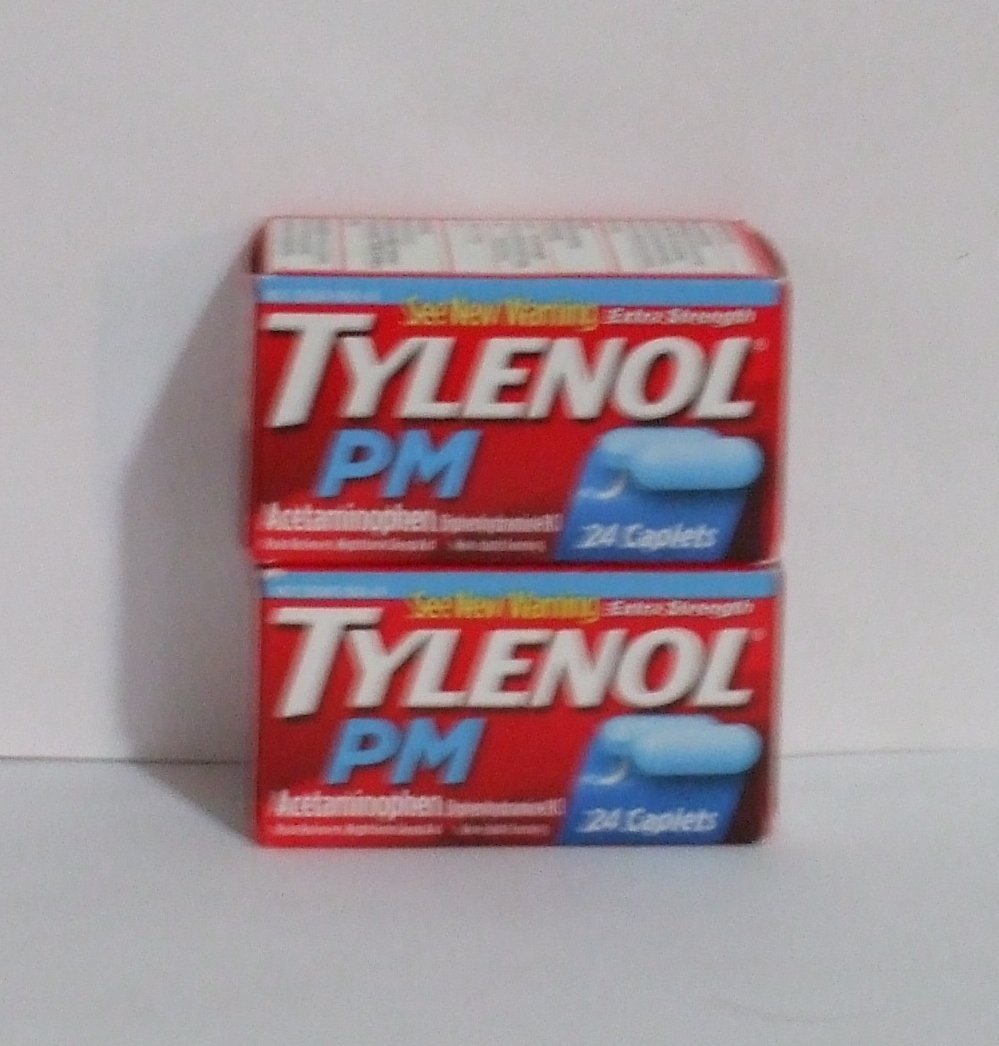 BestBy07/26 Tylenol PM Extra Strength Caplets 24 Count Pack of 2