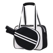 SPOENGRU PU Leather Pickleball Paddle Bag Small Black Fashion Tote