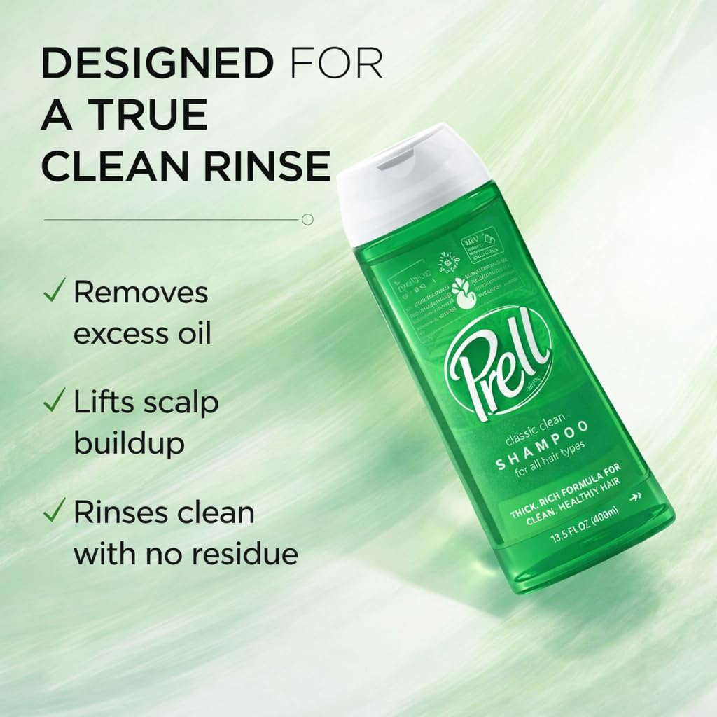 Prell Original Green Shampoo Classic Clean Deep Cleansing 13.5oz 3 Pack