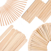 Mibly 500 Pcs Wooden Wax Sticks Assorted Applicator Spatulas for Body Face Legs