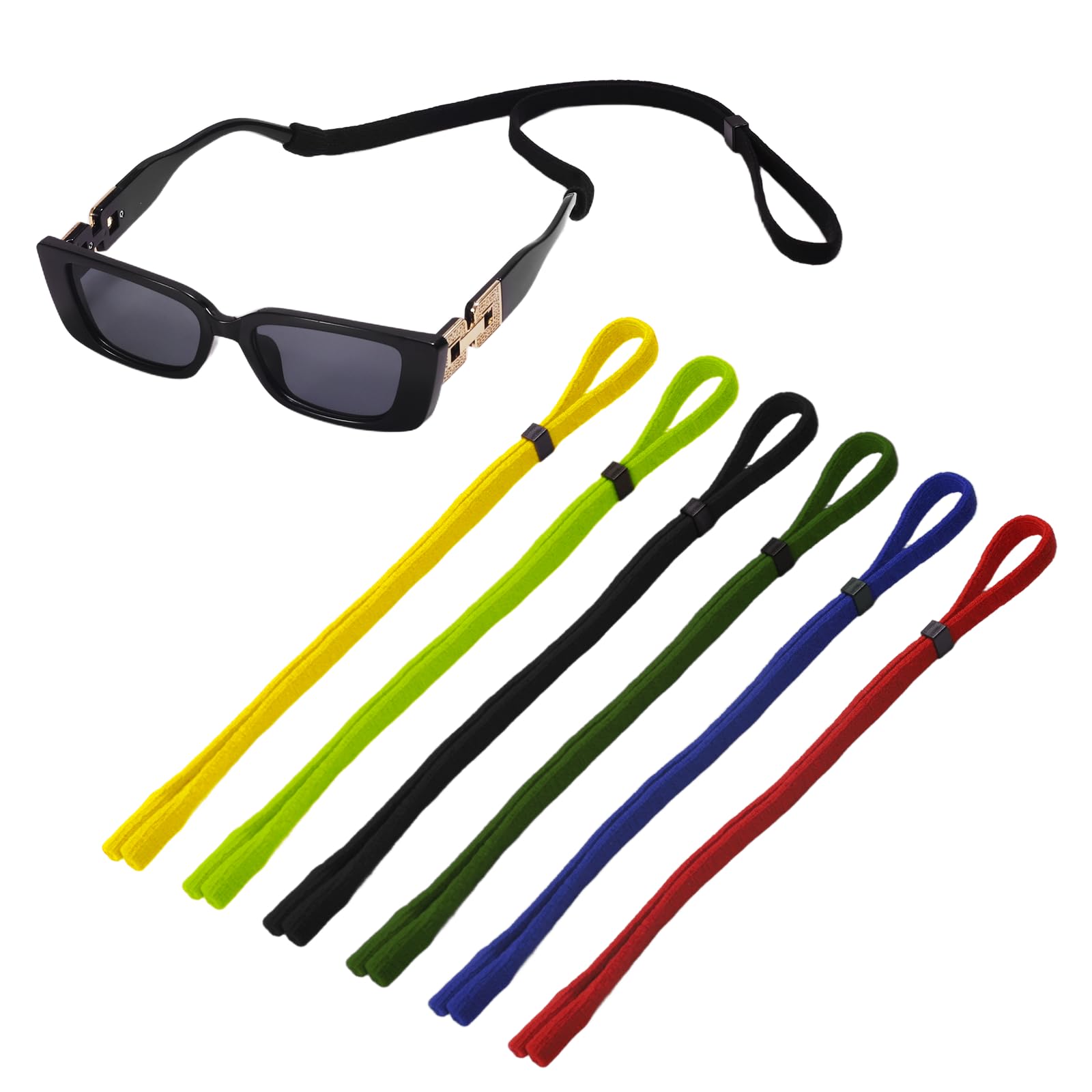 Zoaiirte 6 Pack Adjustable Anti Slip Glasses Strap Sports Sunglasses Retainer