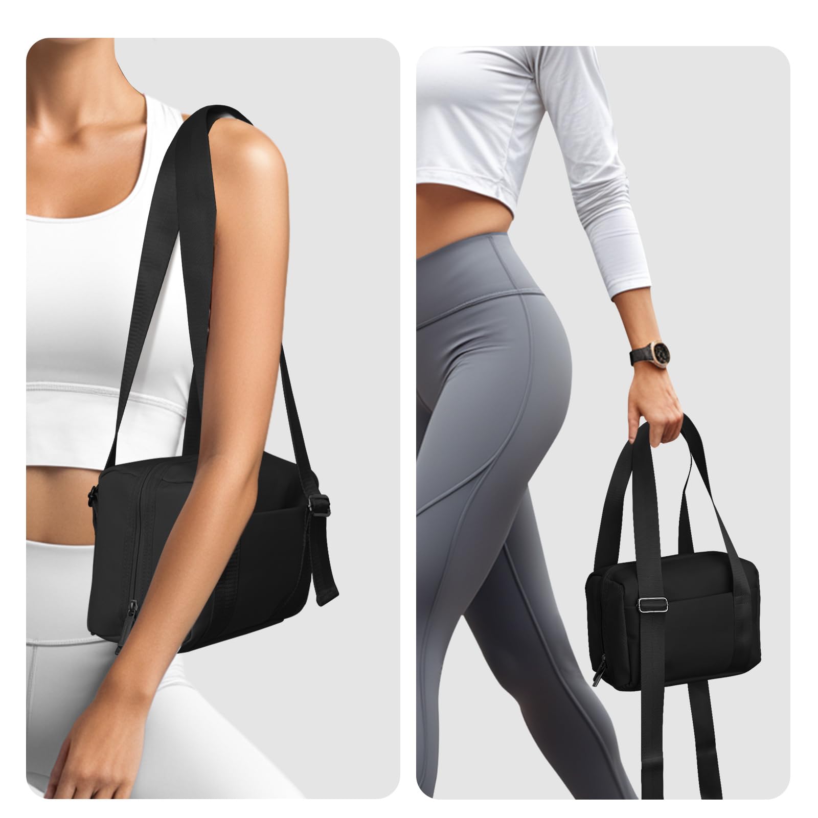 MEXS Mini Gym Bag for Women Waterproof Sports Duffel Bag Cream 10x5.4x6.5in