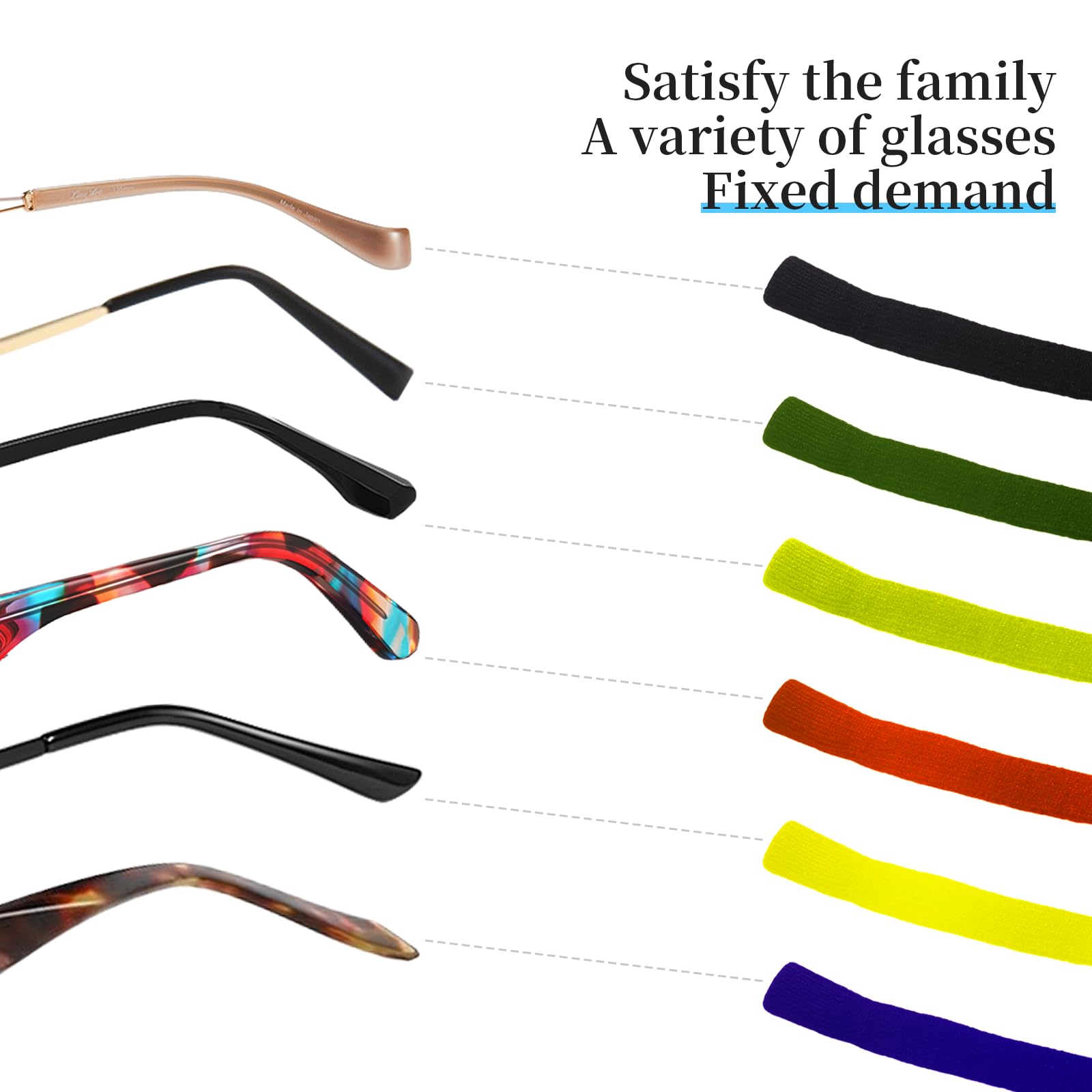 Zoaiirte 6 Pack Adjustable Anti Slip Glasses Strap Sports Sunglasses Retainer