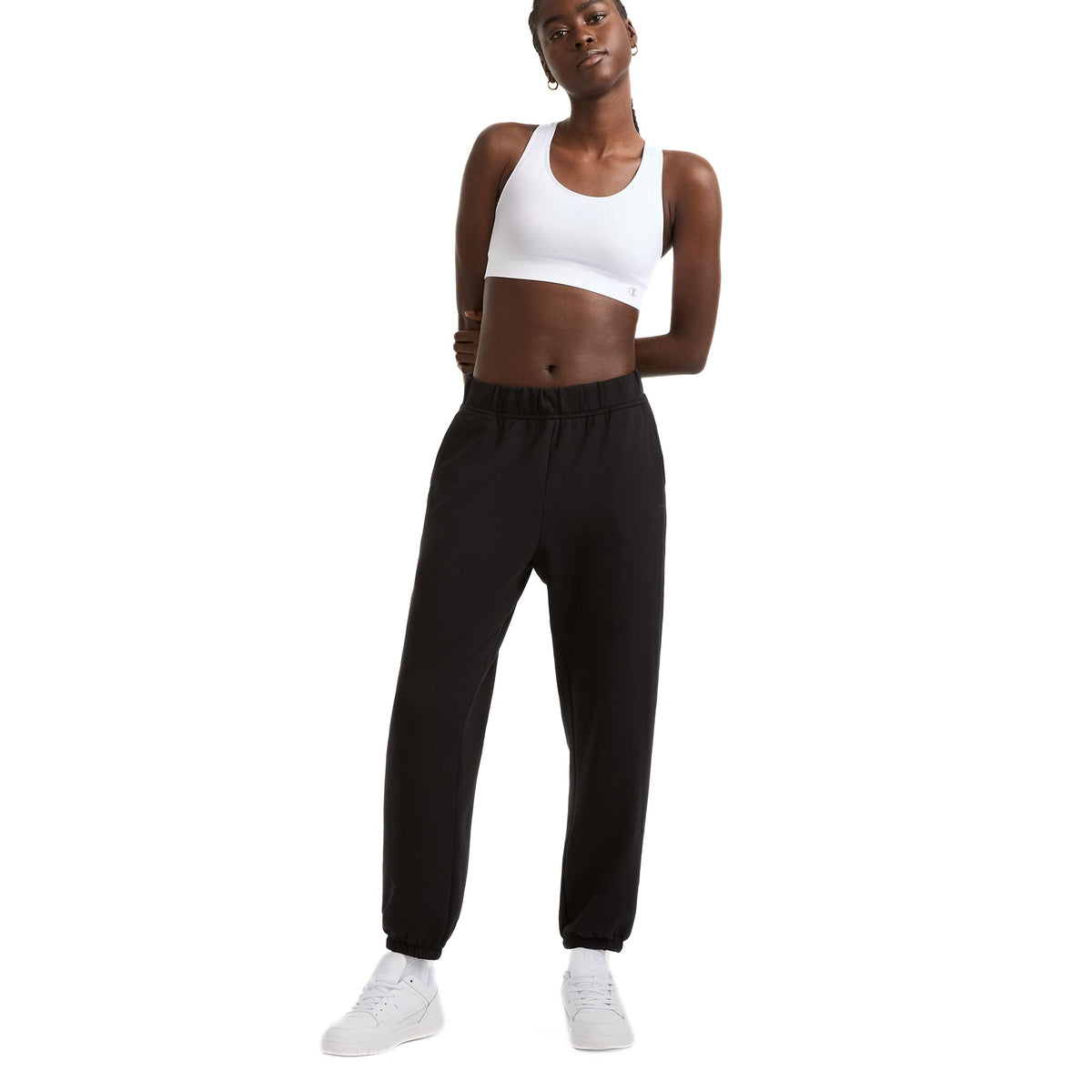 Champion Women's The Infinity Racerback Sports Bra, Moderate Support, Seamless, Moisture Wicking, White, Small