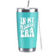 CUPLOOV Pregnant Blue Tumbler 20oz Insulated Cup with Lid & Straw