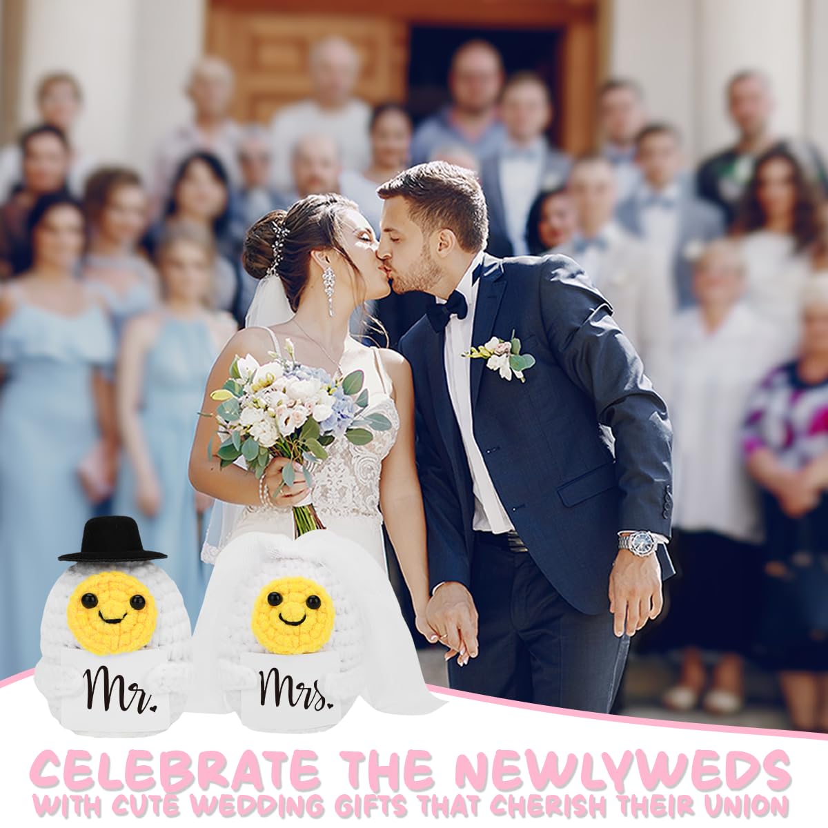 Wedding Gifts for Couples, Engagement Gifts for Newlyweds, Bridal Shower Gifts for Bride Groom, Newly Wed Gifts Ideas, Mr. & Mrs. Just Married Doll Gifts Set Decor