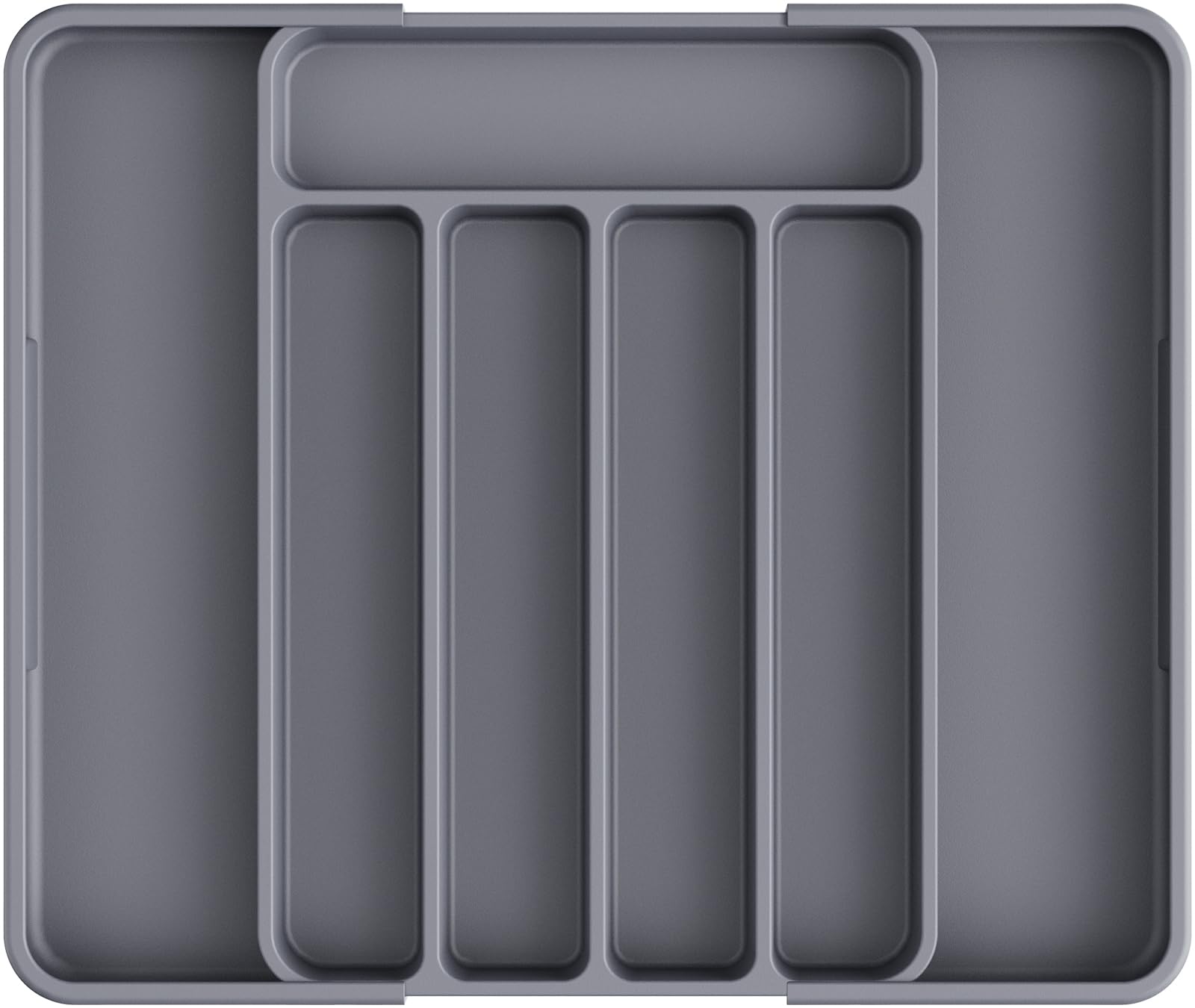 Kitsure Adjustable Cutlery Drawer Organizer Tray Grey 12.13x1.54x8.07-13.9"