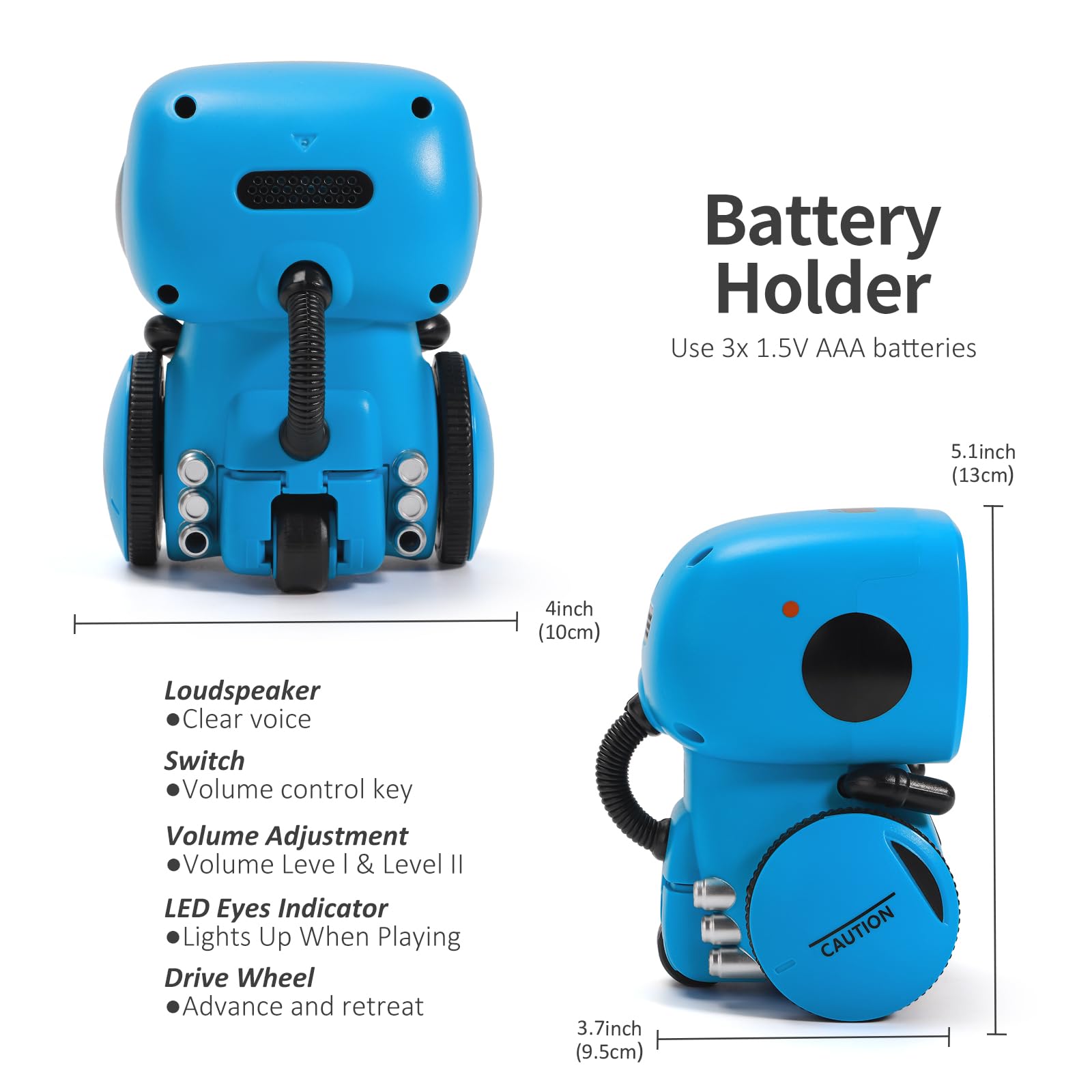 GILOBABY Interactive Talking Robot Toy for Boys with Voice & Touch Sensor Blue