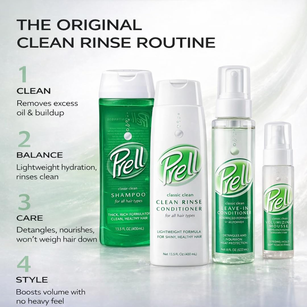 Prell Original Green Shampoo Classic Clean Deep Cleansing 13.5oz 3 Pack