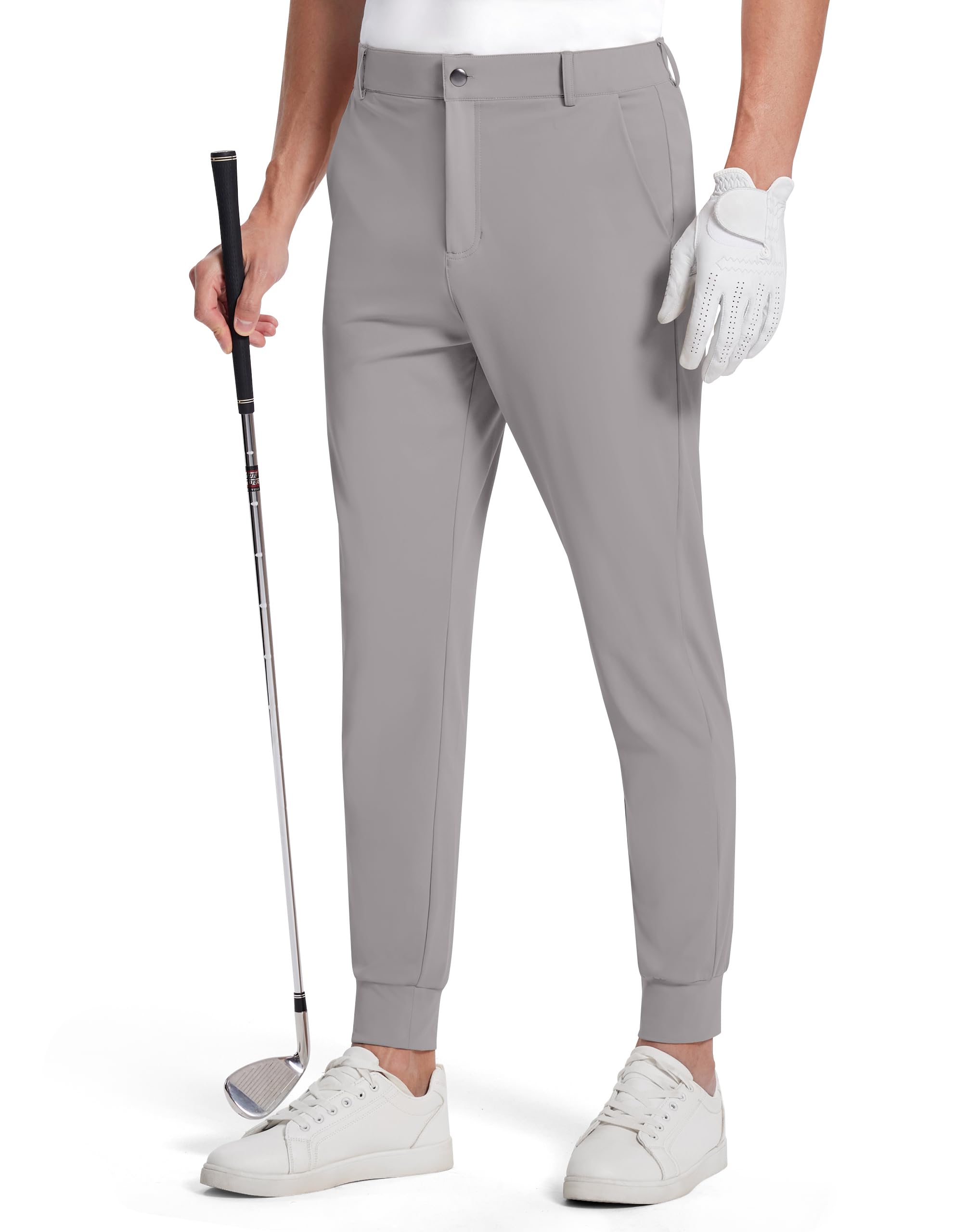 SERAMY Mens Golf Joggers Slim Fit Stretch Sweatpants Casual Pants M Sage Gray