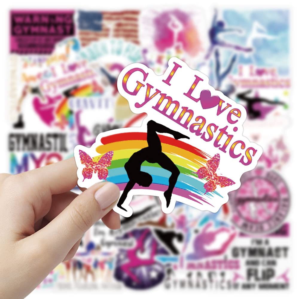MAXSNOW Gymnastics Stickers 50pcs Vinyl Waterproof White Dance Stickers