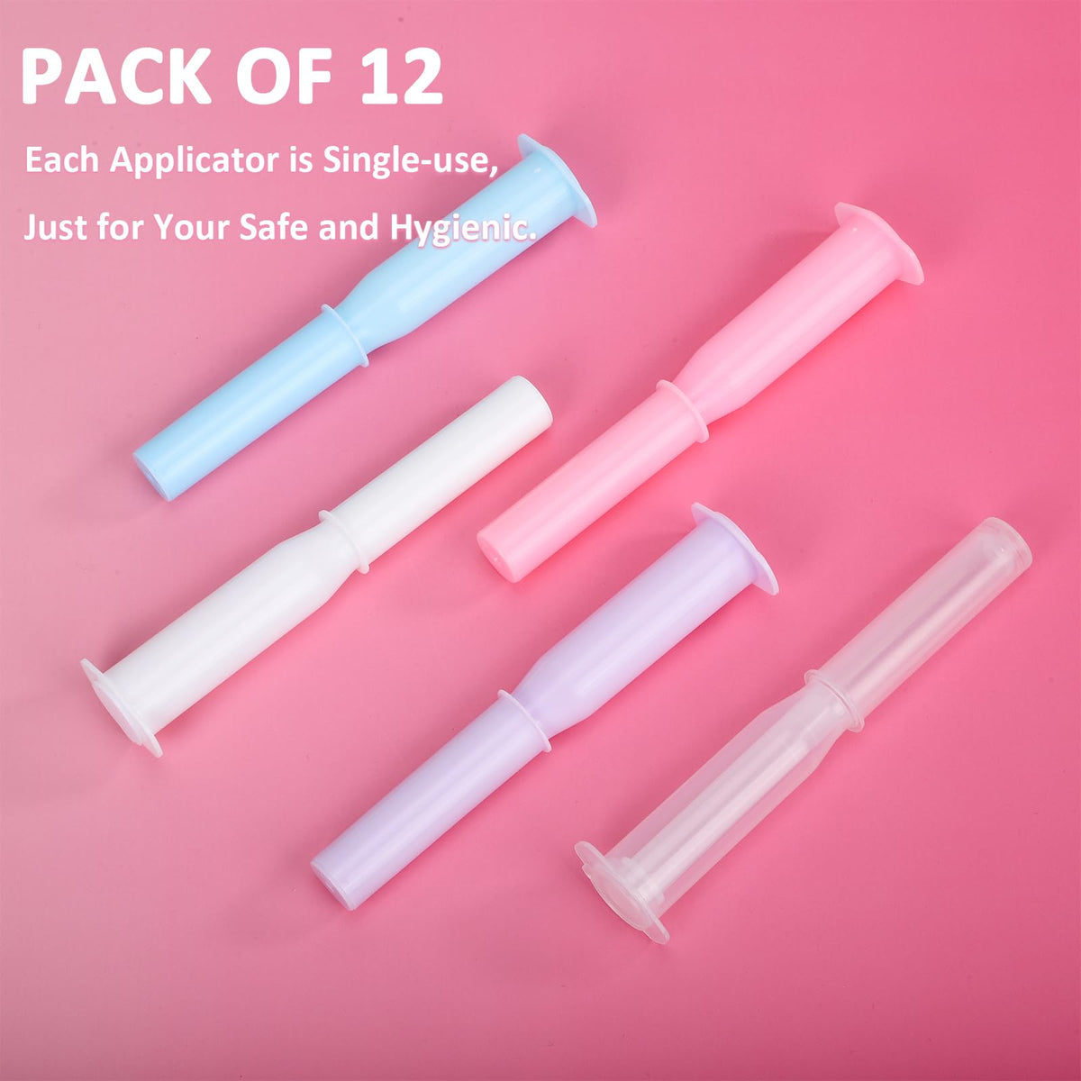 SISUYUEE 3g Disposable Vaginal Cream Applicators, Universal Empty Round Tube for Gynecological Gel, Liquid, Cream, Capsule Powder, 12pcs