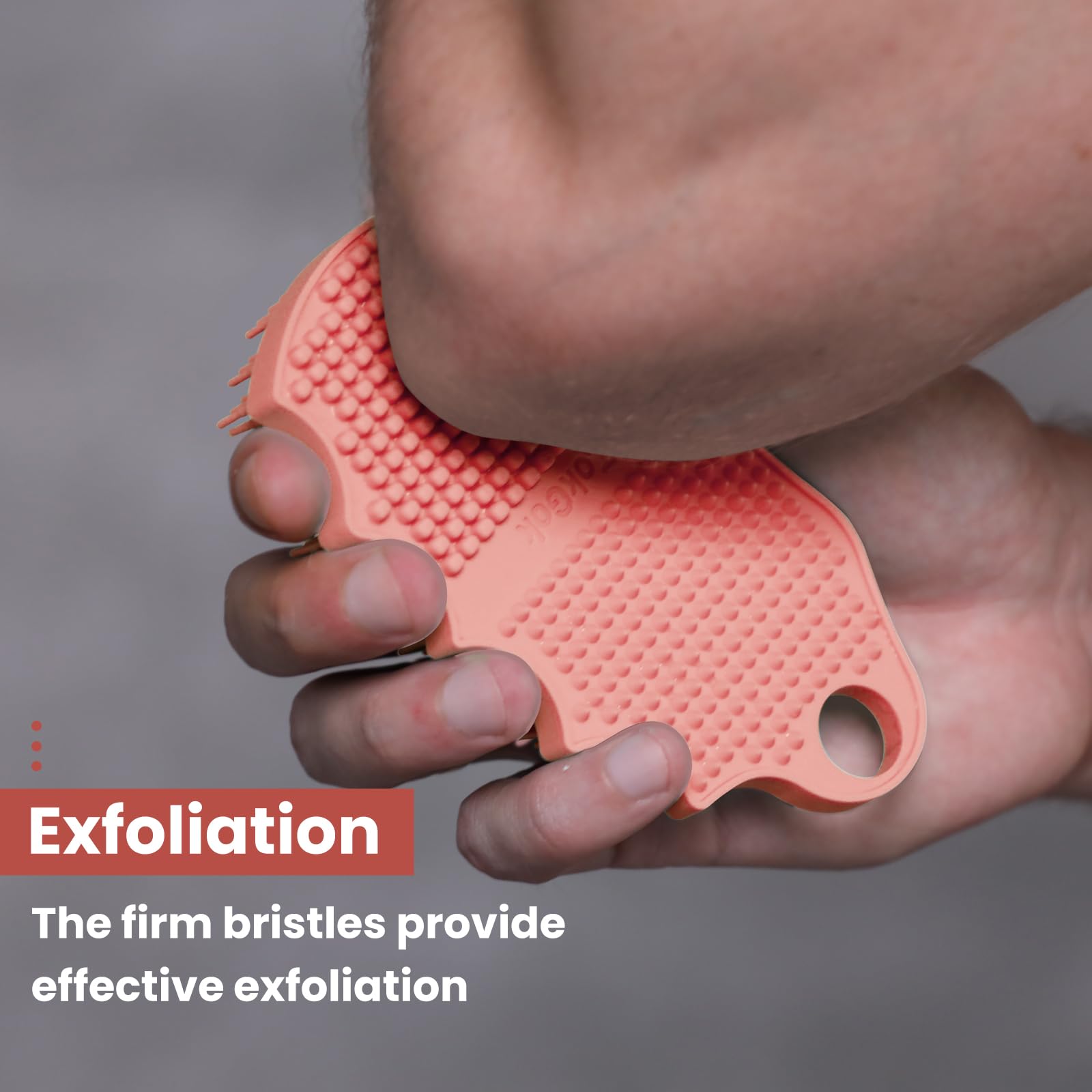 iTokGok Silicone Body Scrubber Silver-Infused Dual-Sided 3-in-1 Pink