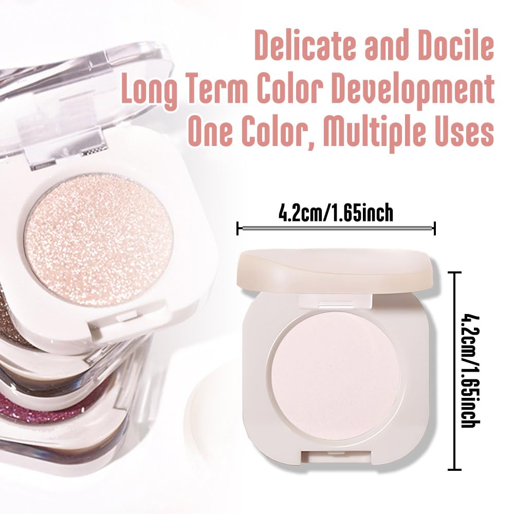 FeiCuiYun Light Pink Cream Glitter Metallic Eyeshadow Palette 1oz Mini