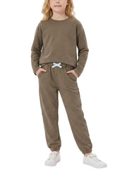 Blaward Girls 2-Piece Sweatsuit Set, Long-Sleeve Top & Jogger Pants, 12-13 Years