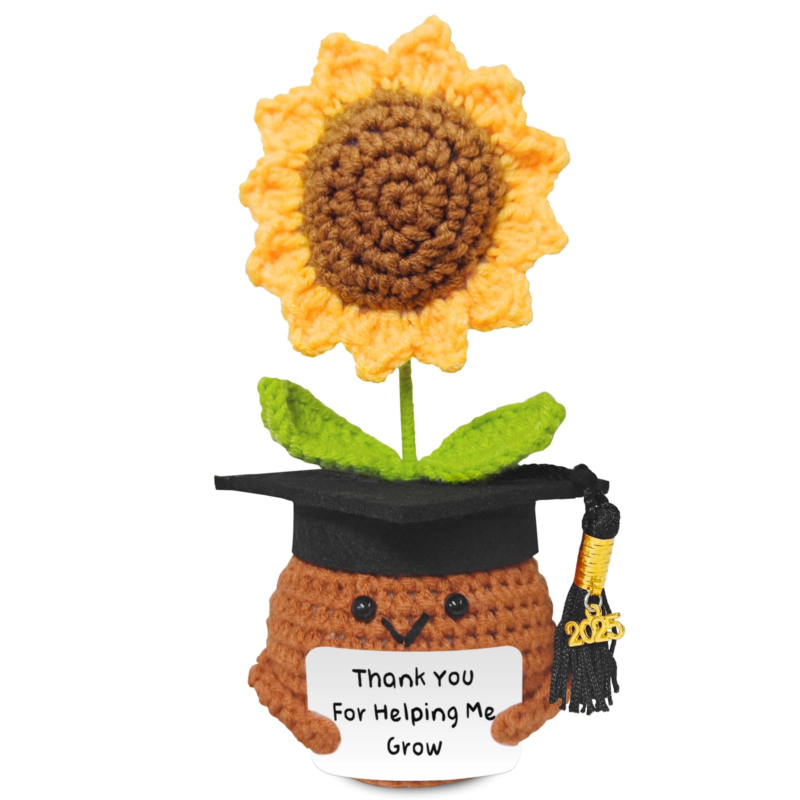 Lanpul Handmade Crochet Sunflower Teacher Appreciation Gift Yellow 1 Pc