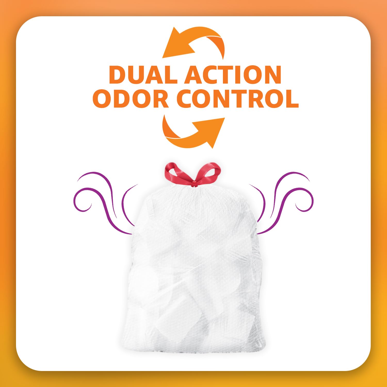 Amazon Basics Tall Kitchen Drawstring Trash Bags 13 Gallon Citrus 40 Count