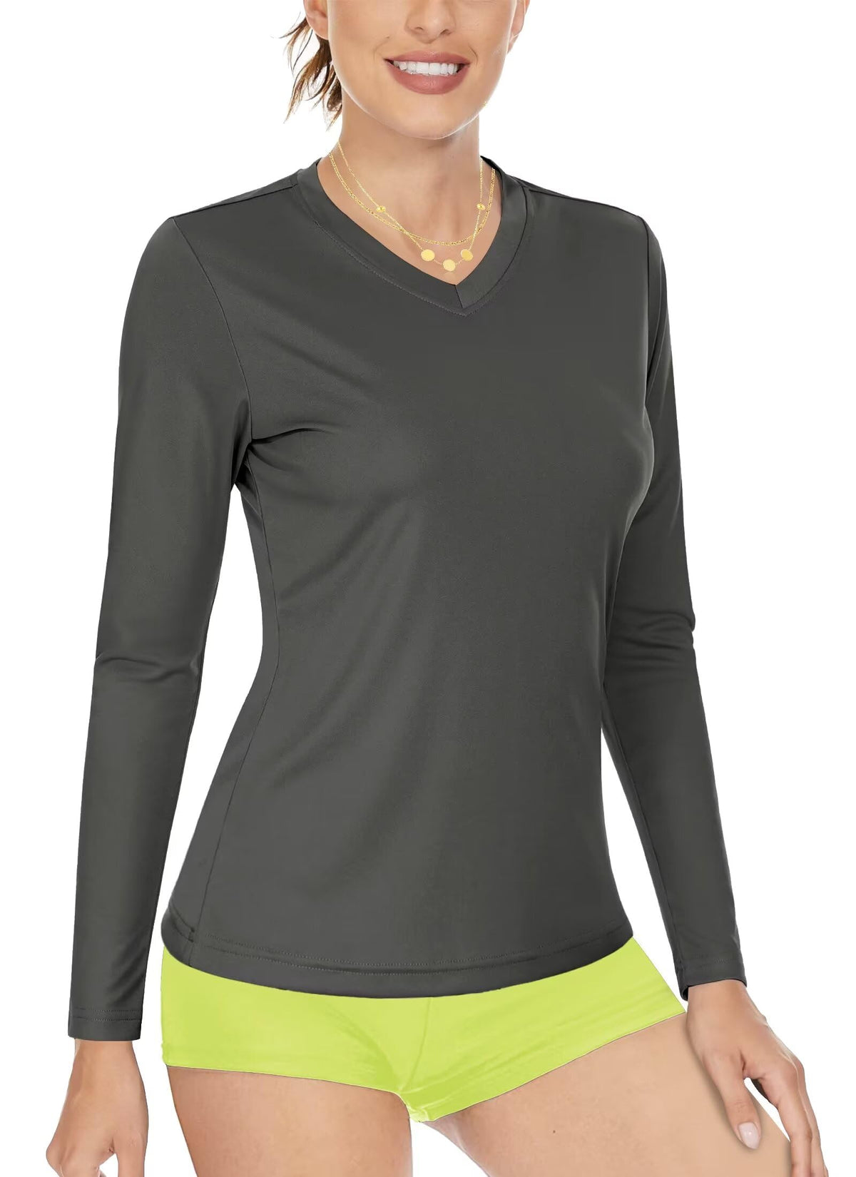 Boladeci Women's Black Long-Sleeve UPF 50+ Rash Guard Shirt, 2XL