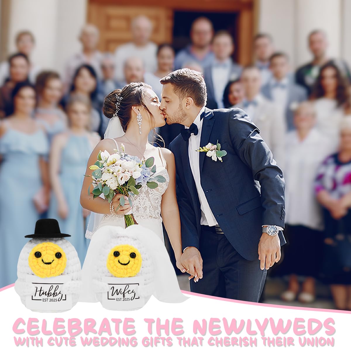 Wedding Gifts for Couples 2025, Bridal Shower Gifts, Engagement Gifts for Newlyweds Bride Groom, Just Married Gifts Ideas, Hubby & Wifey Newly Wed Doll Gifts Set Decor