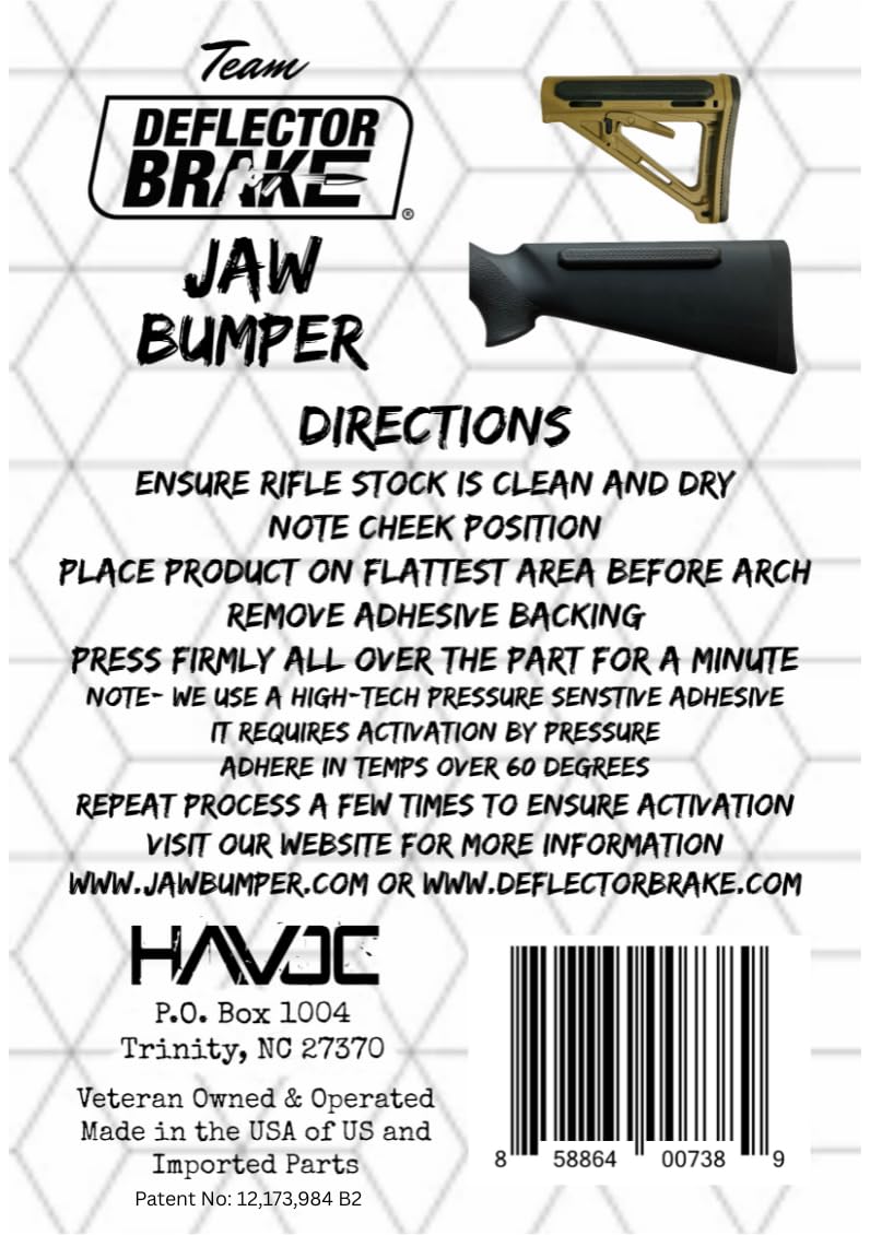 Jaw Bumper Cheek Weld Pad: Adds Comfort and Stability, Resulting in More Immediate and Natural Sight Alignment. 2 Parts Included. Fits Most Rifle Stocks with Less A Rounded Surface