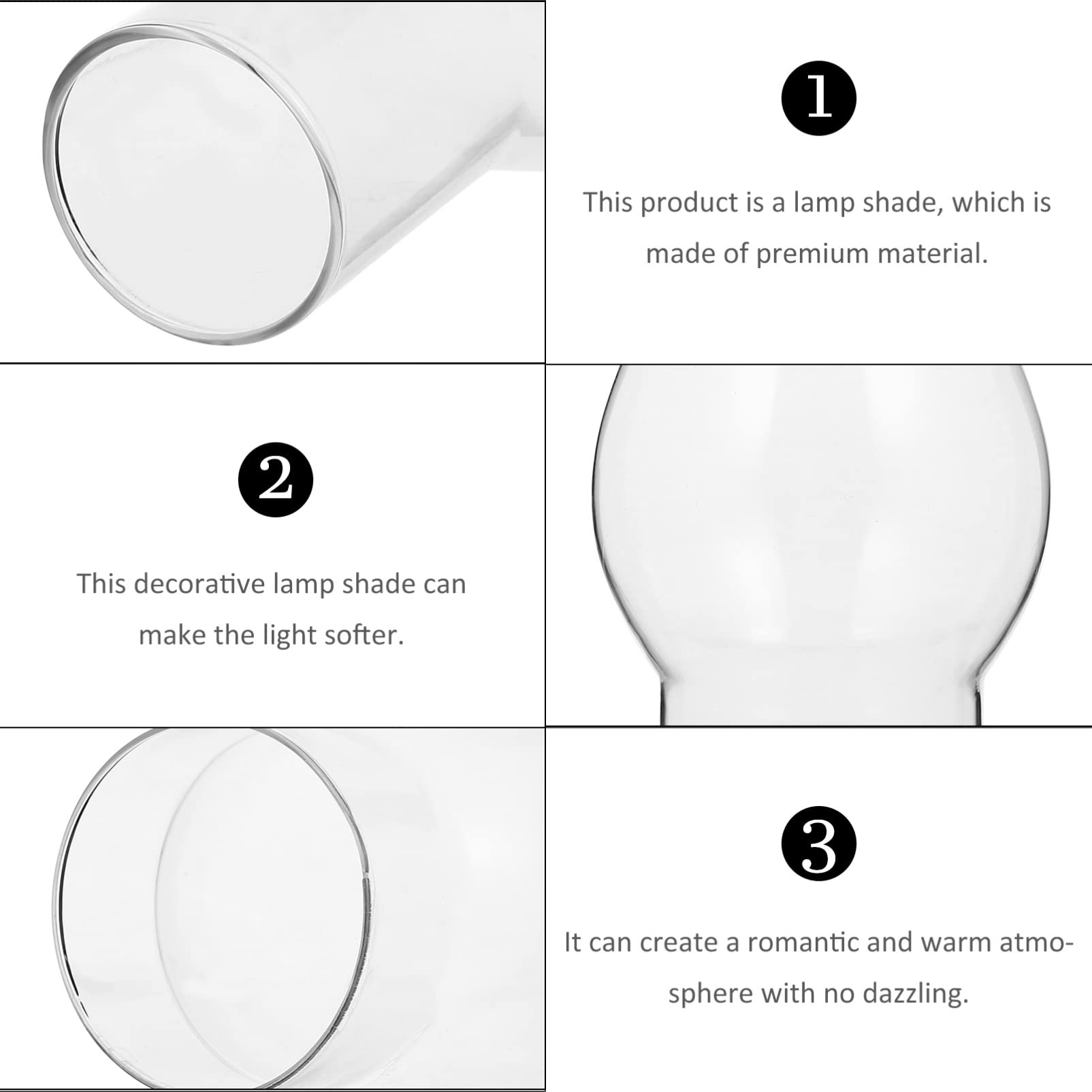 SEWACC Oil Lamp Chimney Clear Glass Replacement Hurricane Cover Transparent