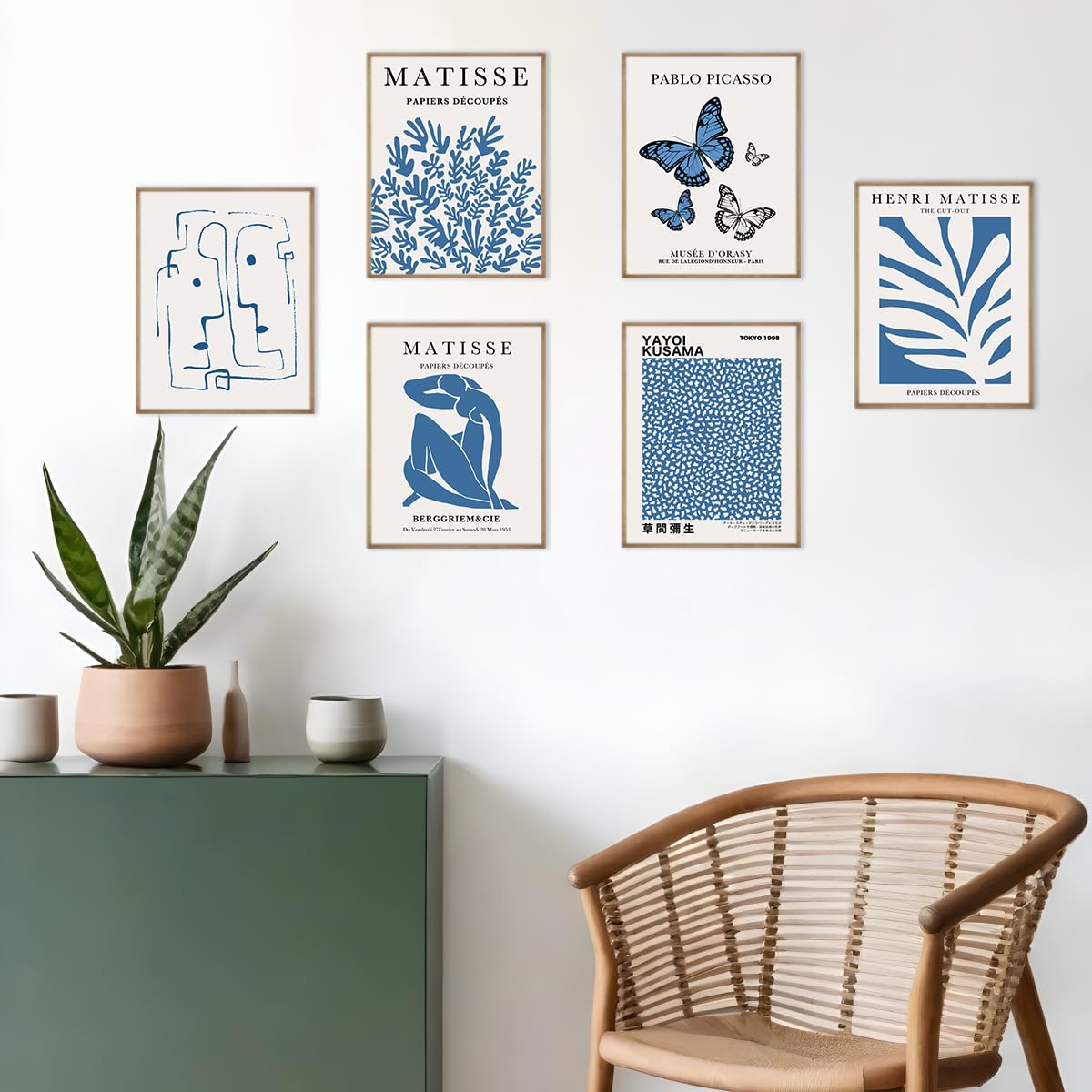 Crocothemis Abstract Matisse Wall Art Poster 8x10 Inch Dodger Blue