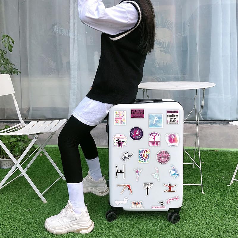 MAXSNOW Gymnastics Stickers 50pcs Vinyl Waterproof White Dance Stickers
