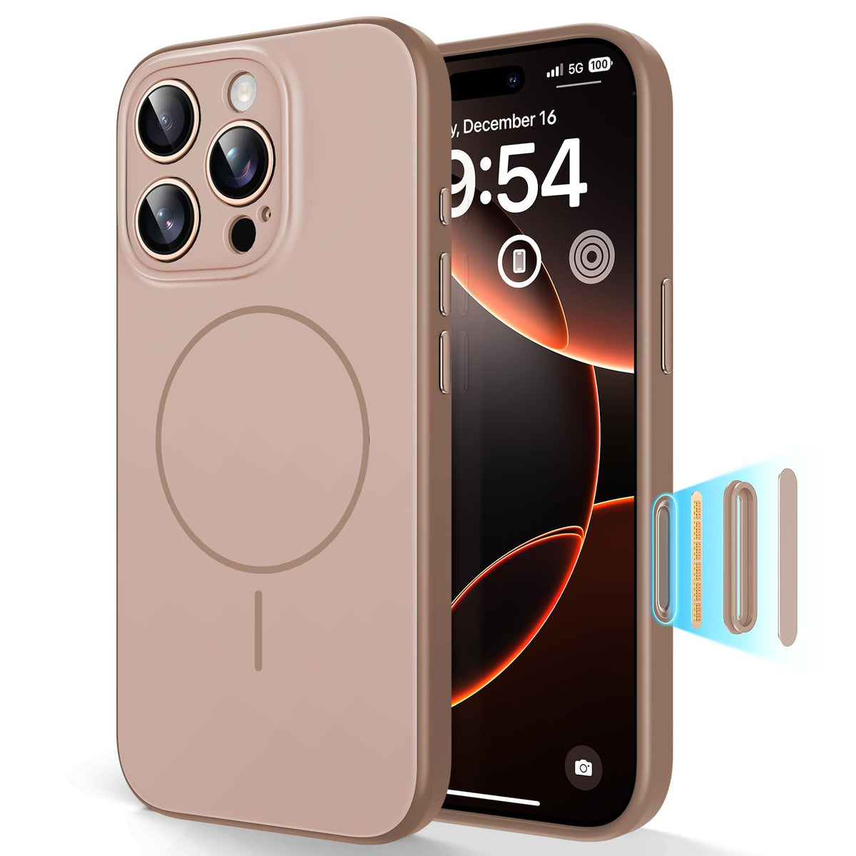 TAURI for iPhone 16 Pro Max Case, Upgrade Full Camera Protection, Camera Control, Compatible with Magsafe, Minimalist Slimmer Magnetic Phone Case for iPhone 16 Pro Max, Desert