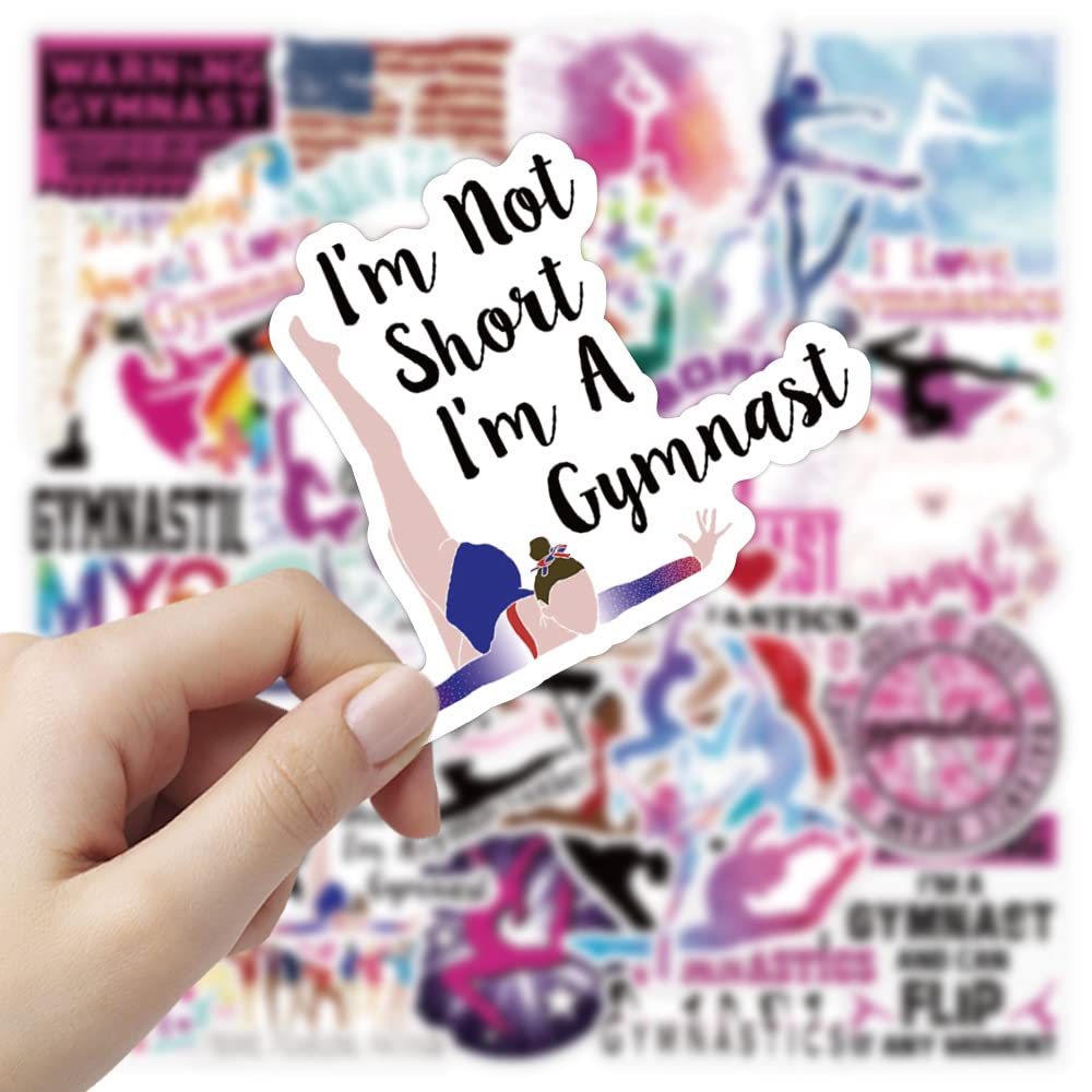 MAXSNOW Gymnastics Stickers 50pcs Vinyl Waterproof White Dance Stickers
