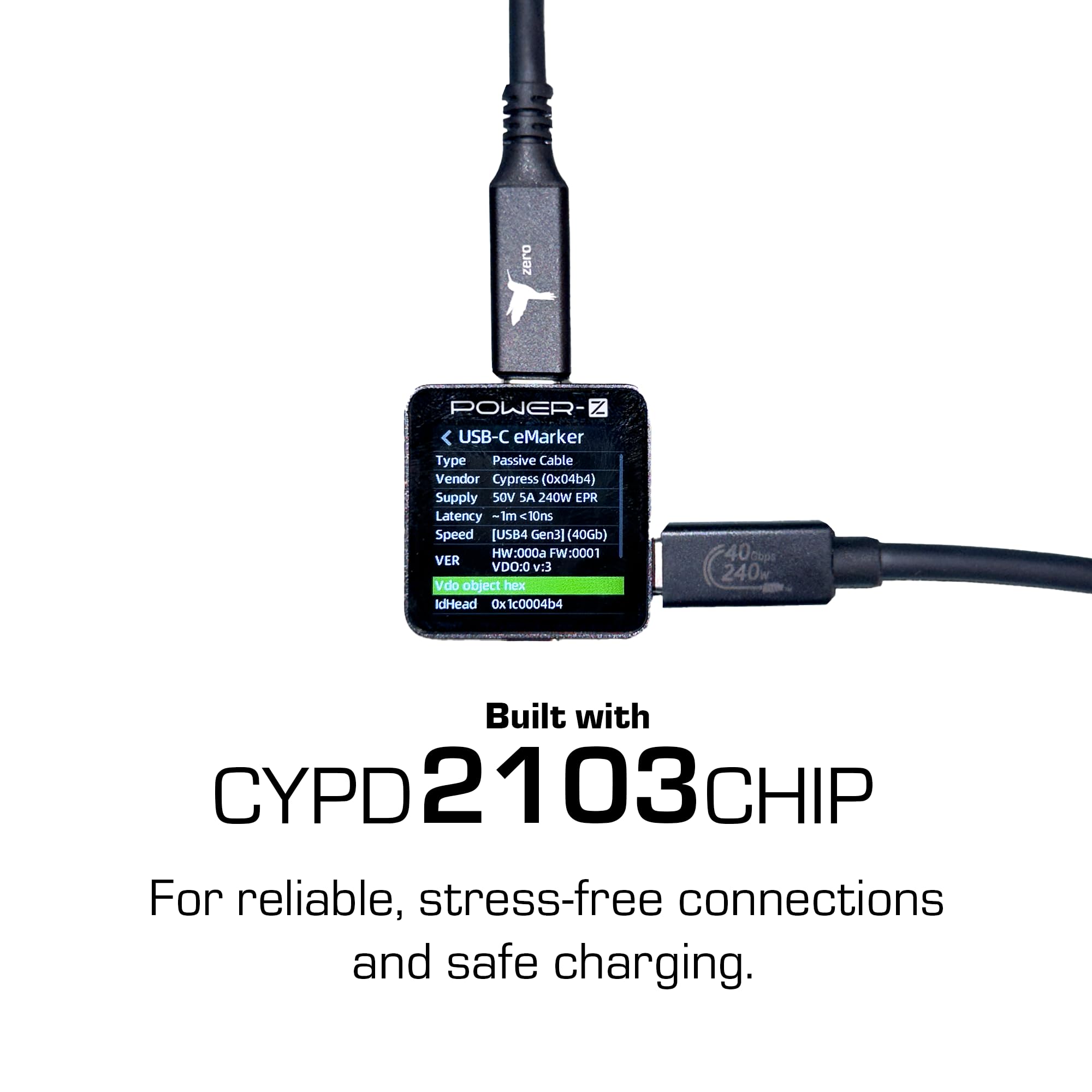 Ultimate 240W USB-C Cable USB-IF Cert 3.3ft 5A PD 3.1 EPR 40Gbps Black