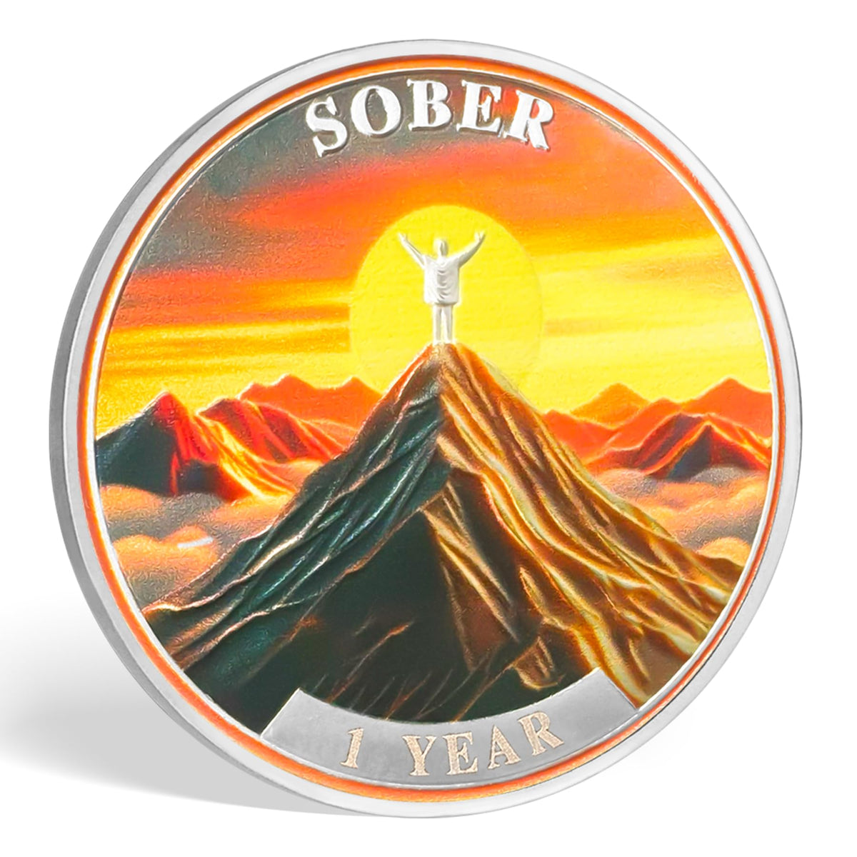 1 Year Sobriety Coin Gifts | Embrace The Sun AA Chip Medallion with Inspirational Quote | Narcotics Alcoholics Anonymous Anniversary Sobriety Gifts for Men Women in Recovery