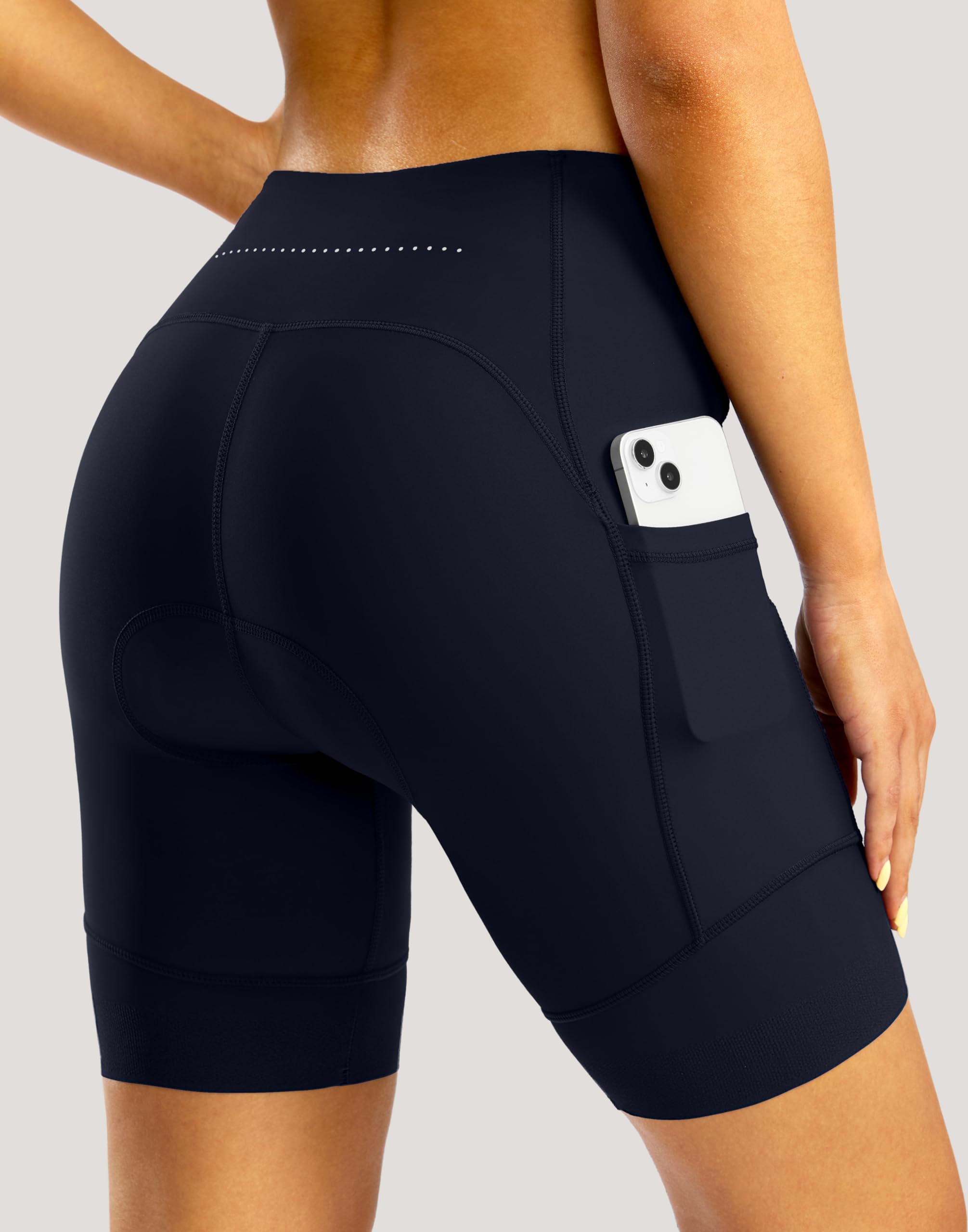 Bikewa Padded Bike Shorts Women High Waisted 4D Padding Purple Size L