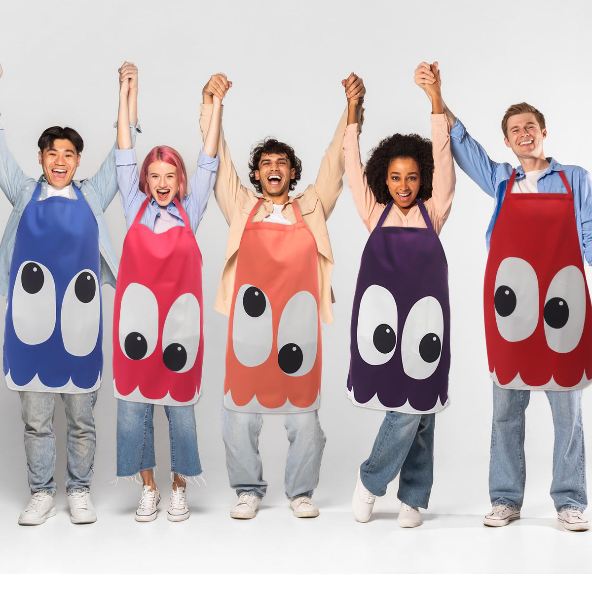 Skicuff 5 Pcs Teacher Group Costume Aprons Halloween Costume Set Classroom