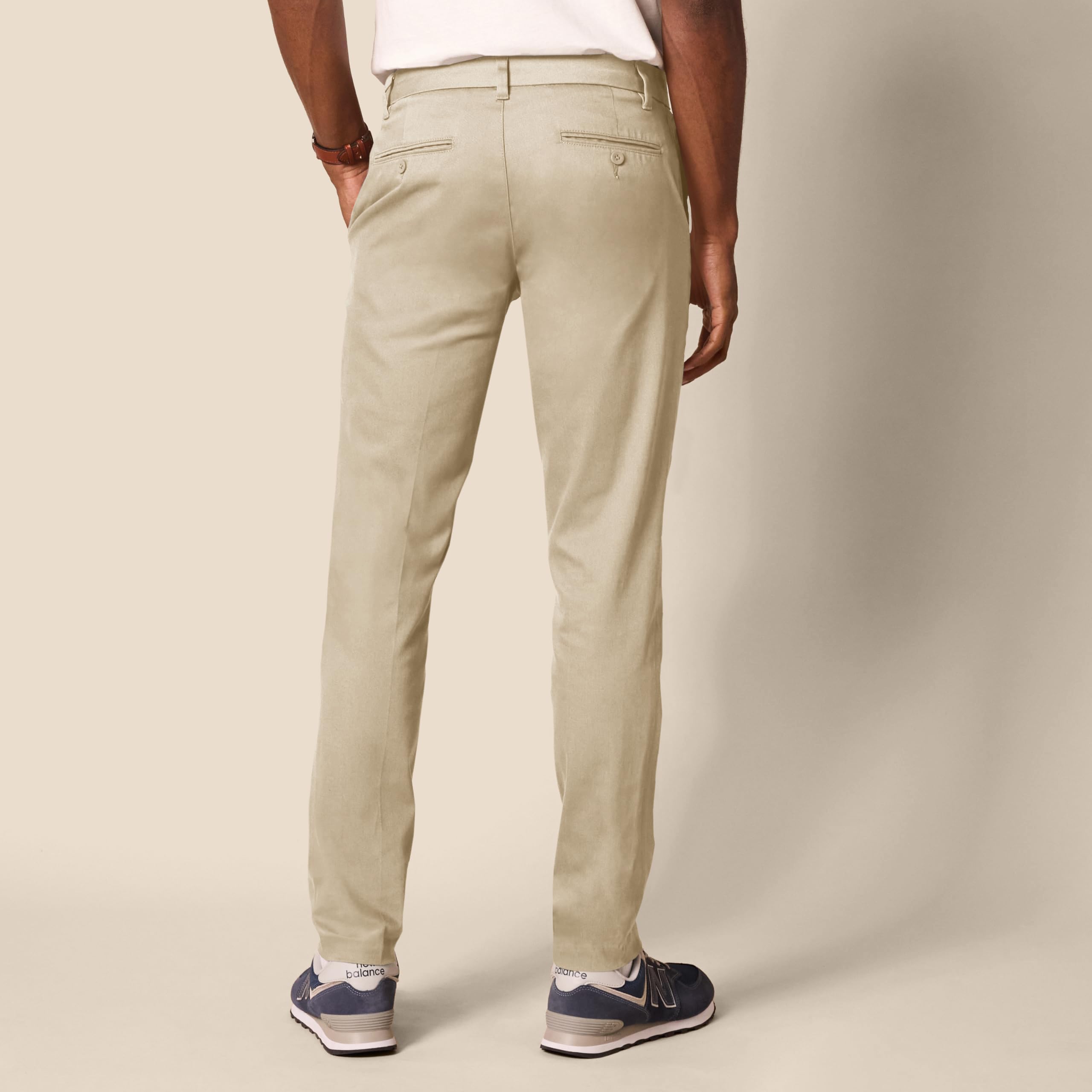 Amazon Essentials Men's Slim-Fit Wrinkle-Resistant Stretch Pants Tan Size 34x33