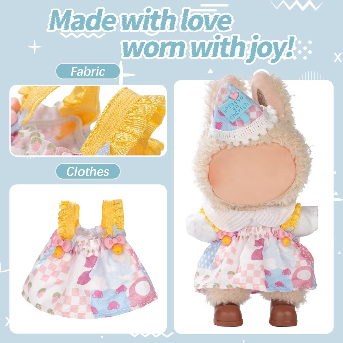 Cute Clothes for Doll Design Outfit Blind Mystery Box Accessories Mini La Boo-Boo Blah Bu Bu BuLafufu Ropa Plush Stuff Hat Dress Overalls Pajamas Hoodie