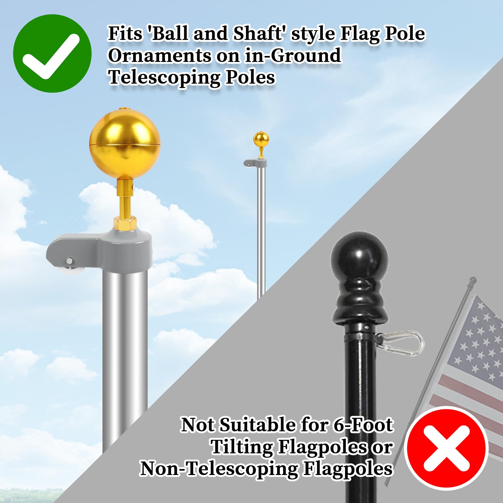 Tryly Christmas Tree Flag Pole Mega Topper Light Hook Kit Large Black