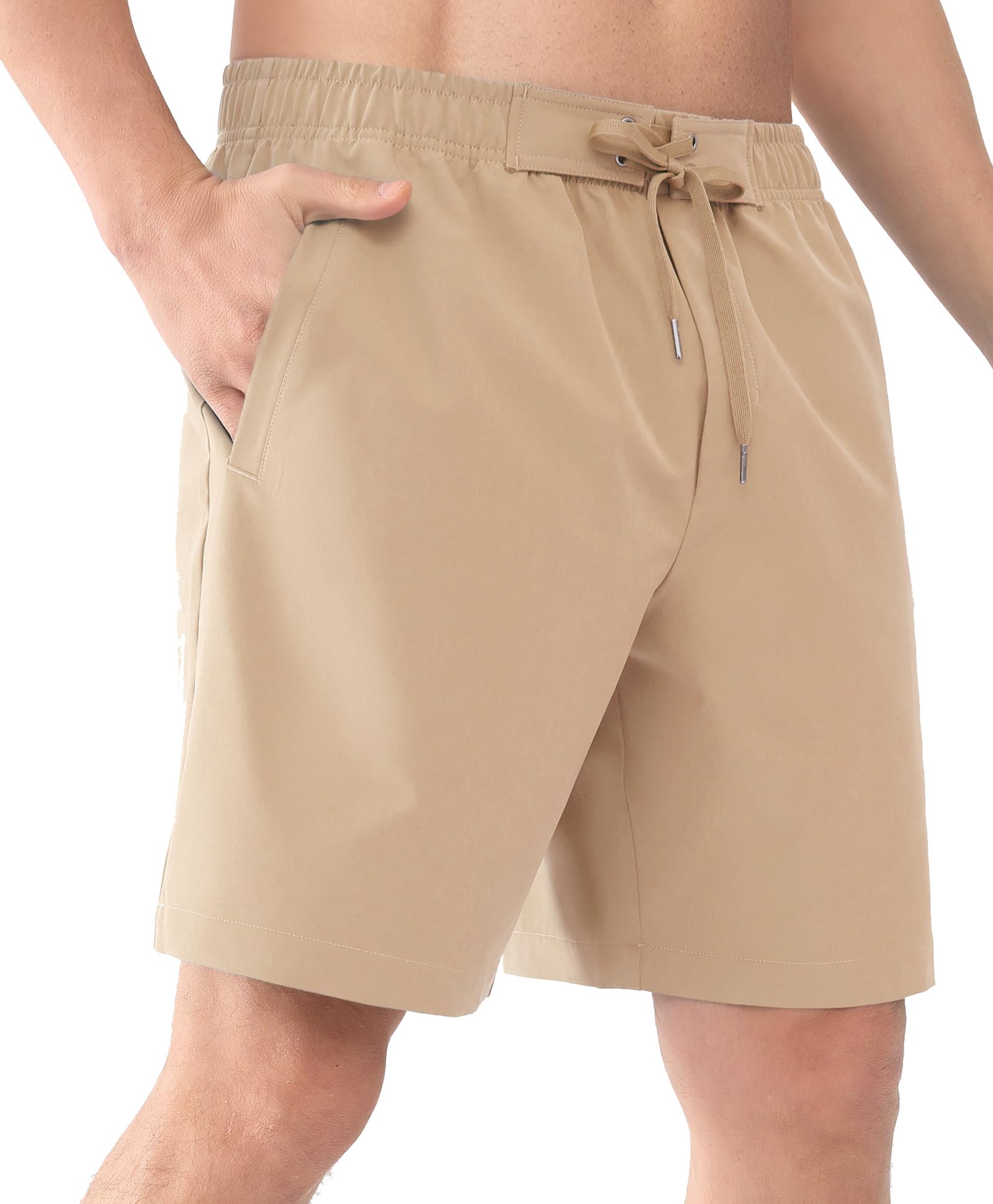 Cosmolle Hiking Cargo Shorts Quick Dry Stretch Lightweight Brown Size M