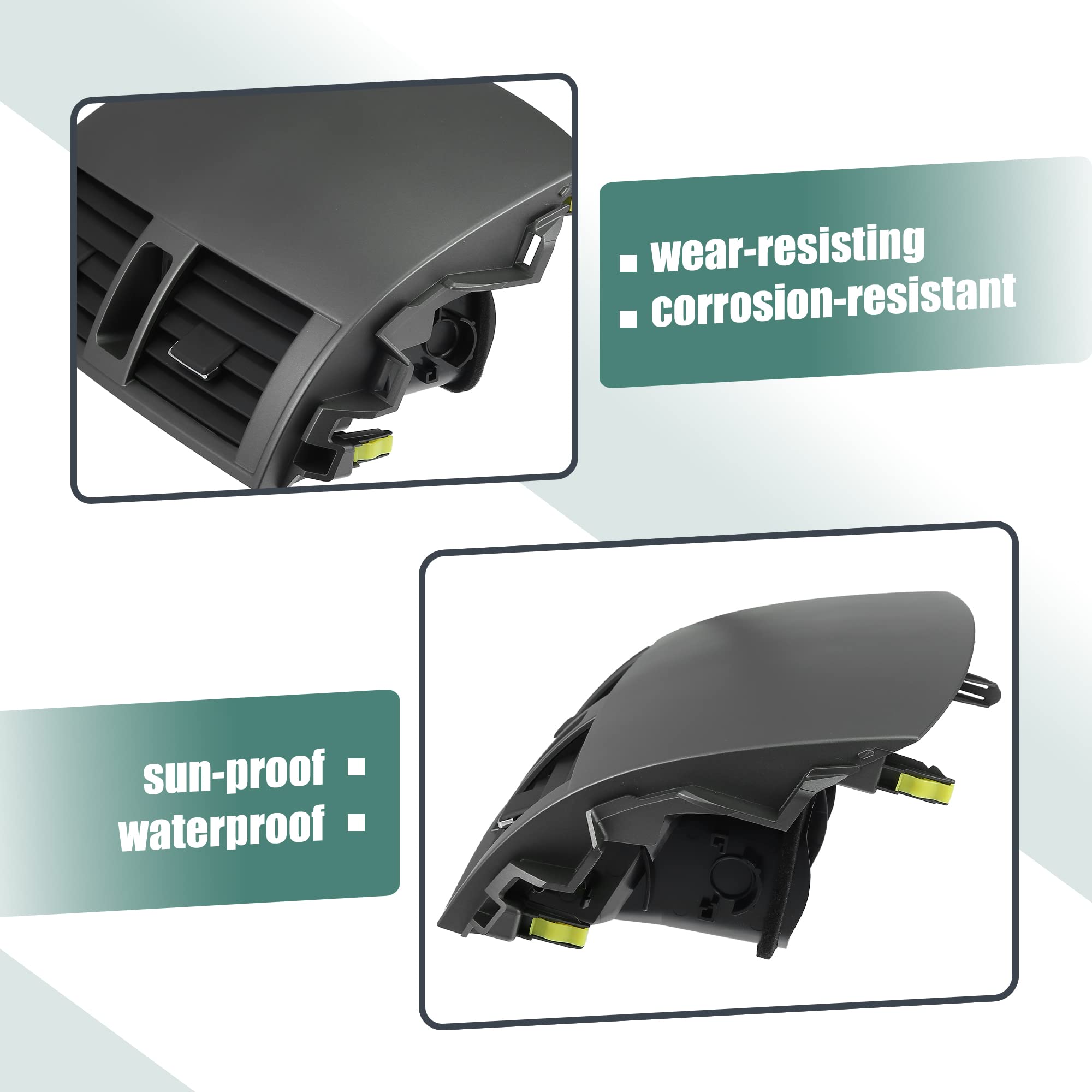 X AUTOHAUX Dash A/C Air Vent Panel Trim Black Silver for Toyota Corolla 08-13
