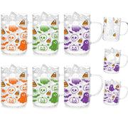 Acellegic Halloween Ghost Color Changing Coffee Mugs 16oz 6 Pcs Glass Clear