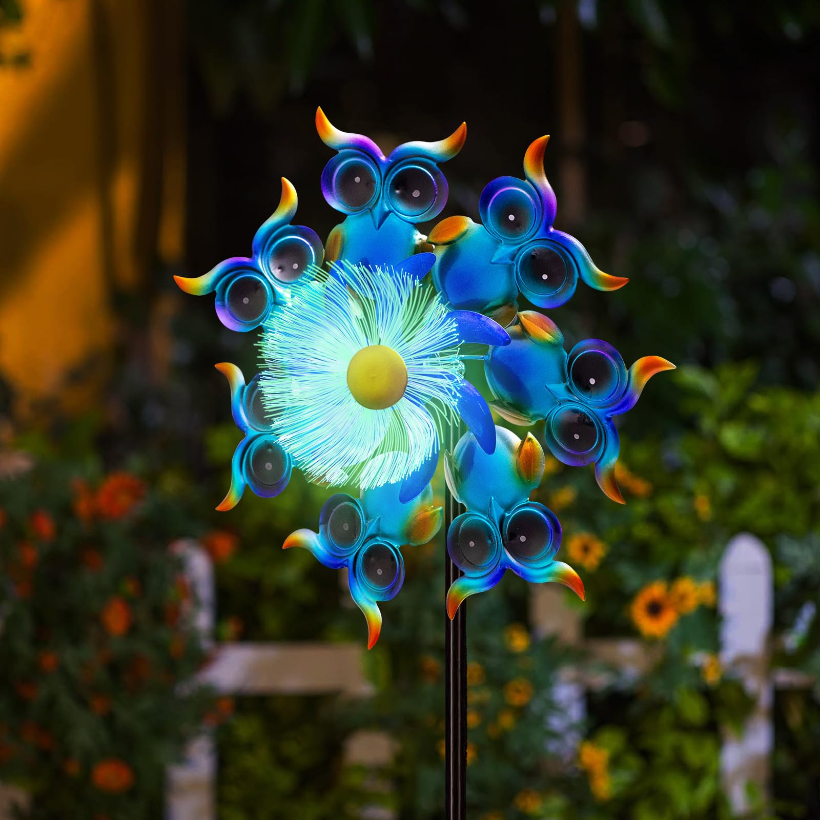 GIBMIDSER 51" Sea Turtle Solar Wind Spinner LED Outdoor Garden Decor
