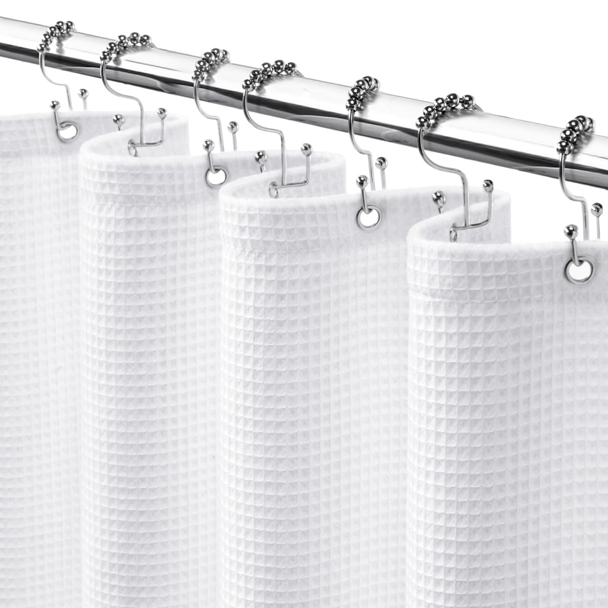 YellyHommy 72 x 72 in Waffle Weave Shower Curtain